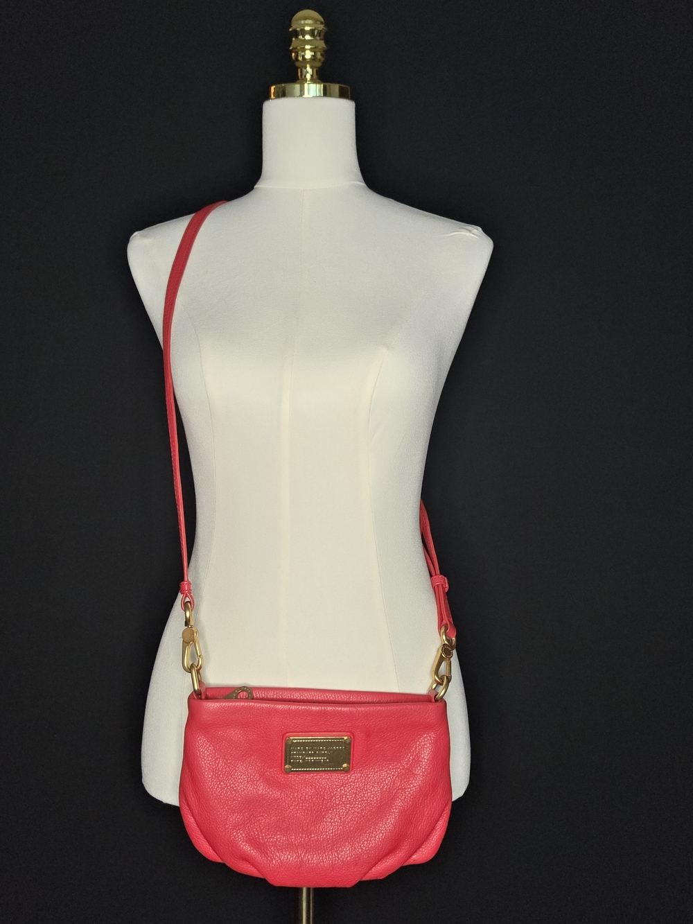Marc by Marc Jacobs Coral Pink Pebbled Leather Crossbody Bag
